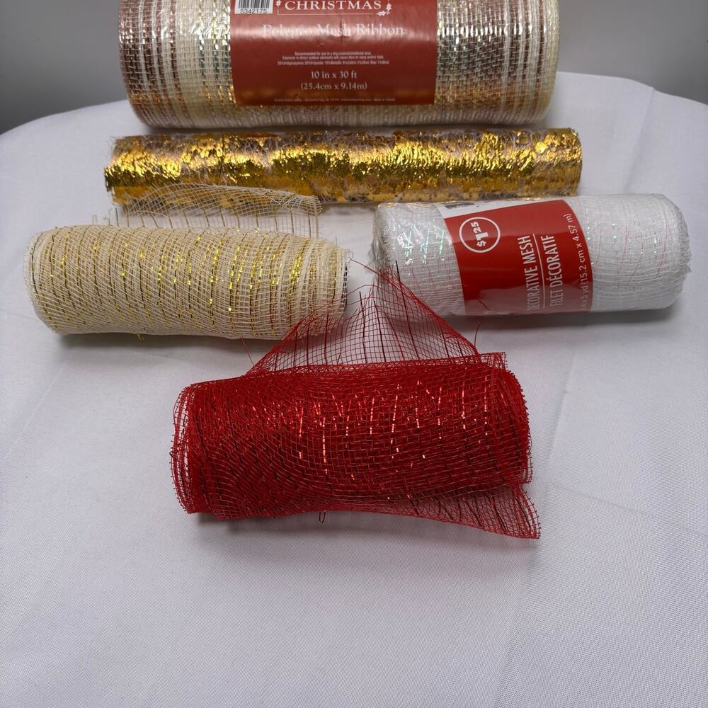 Christmas Mesh Ribbon - 5 Count - Picture 3 of 3